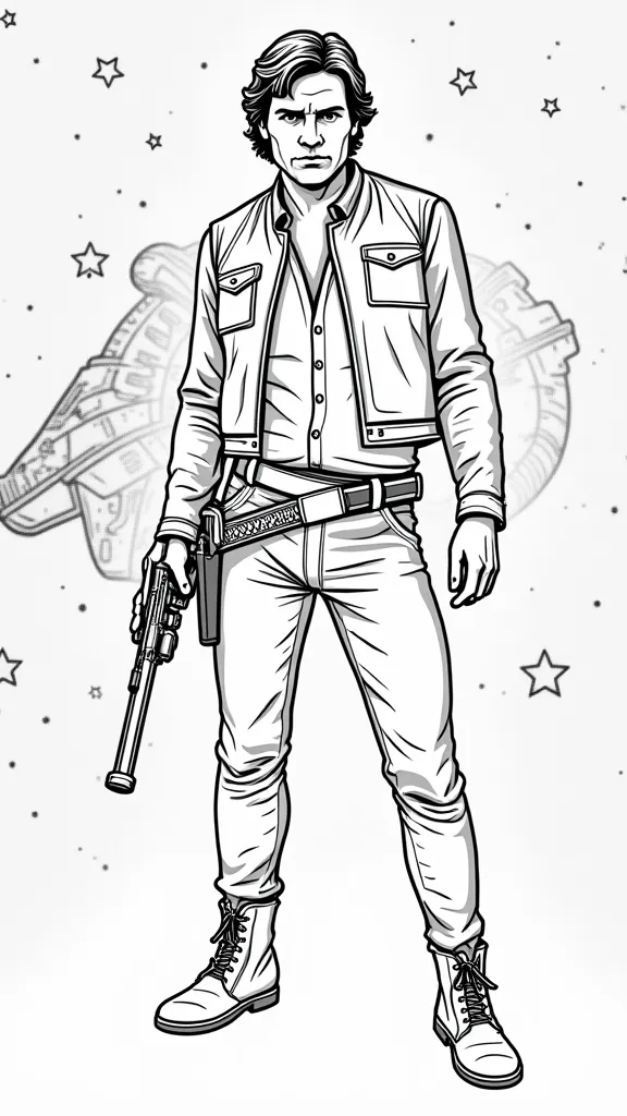 Página para colorear de Han Solo